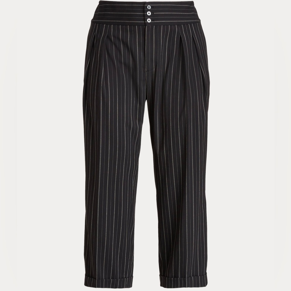 Polo Ralph Lauren Pinstripe Wool Crepe Wide Leg Pant